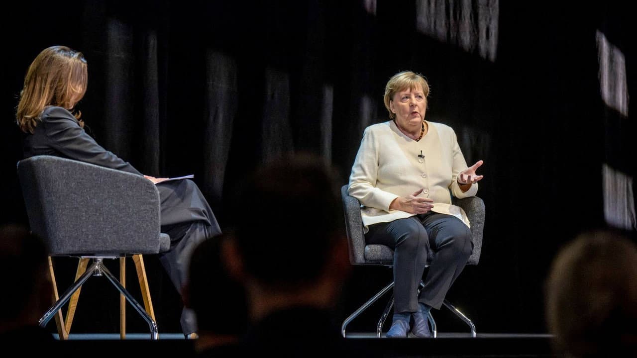 Angela Merkel - Freiheit backdrop
