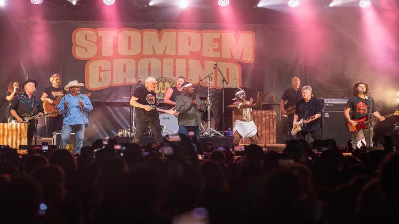 Stompem Ground 2022 - Midnight Oil backdrop