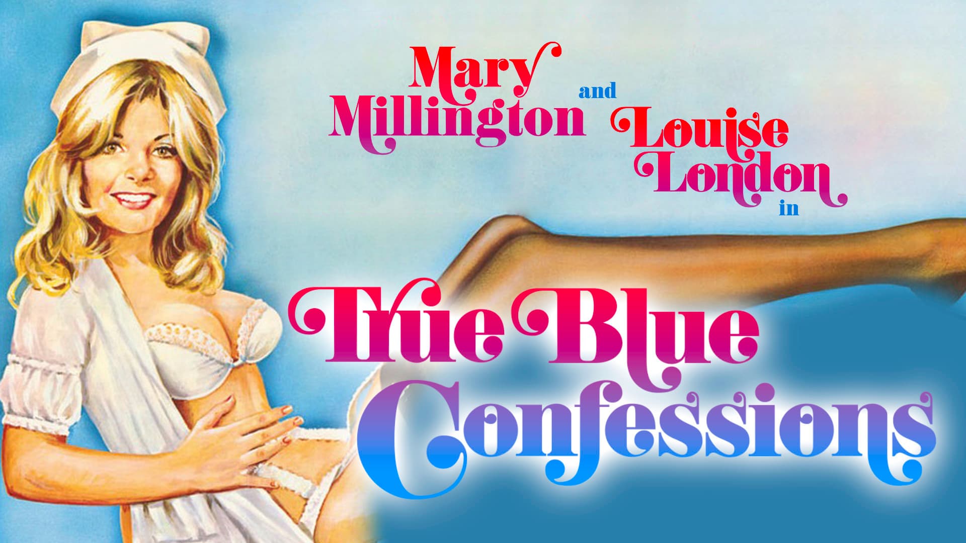 Mary Millington's True Blue Confessions backdrop