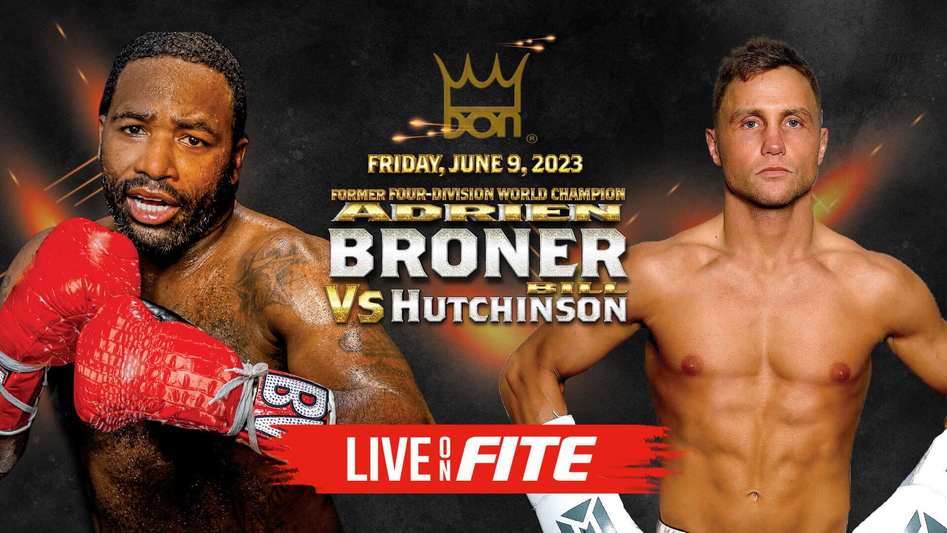 Adrien Broner vs. Bill Hutchinson backdrop