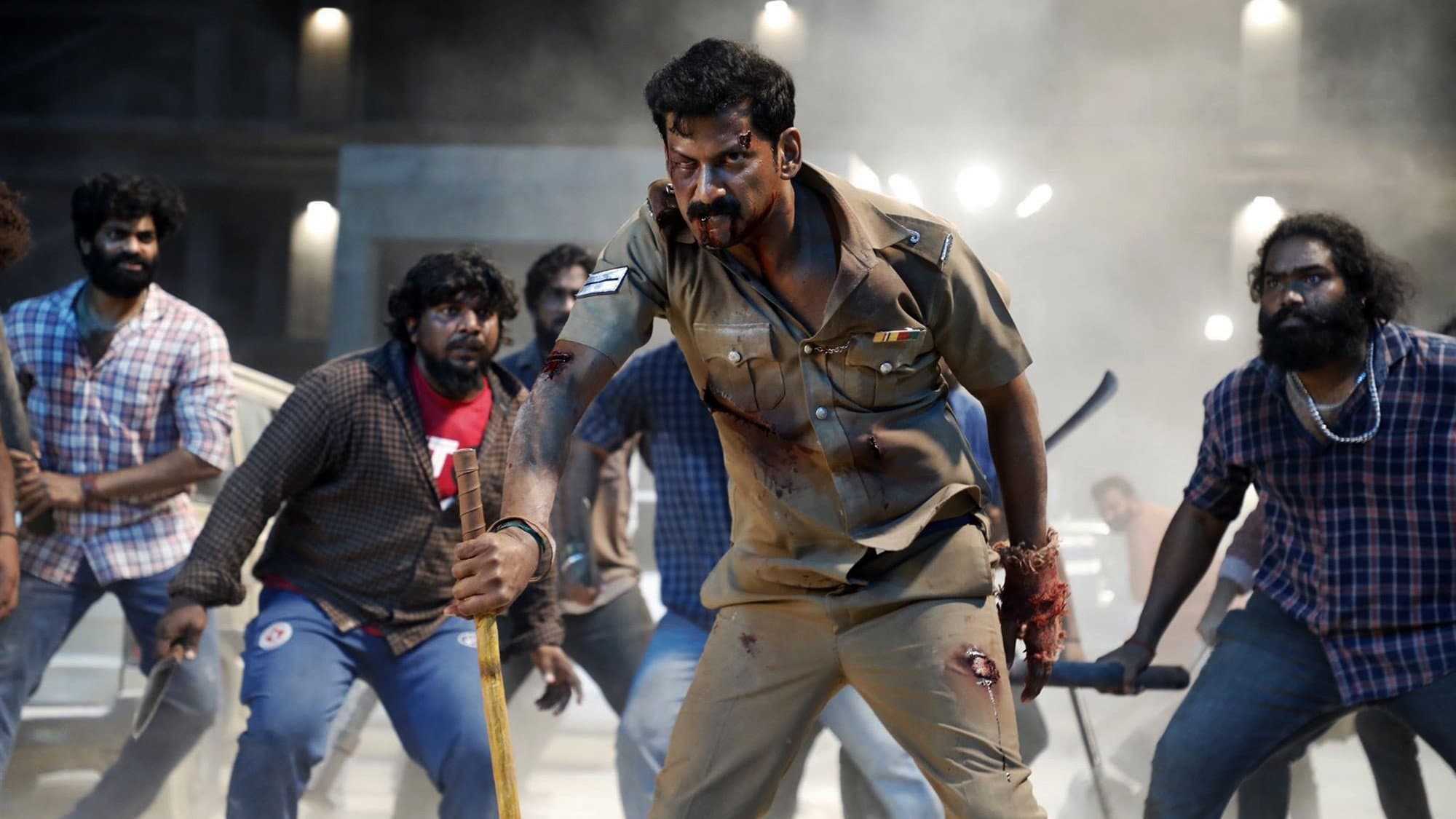 Laththi Charge backdrop