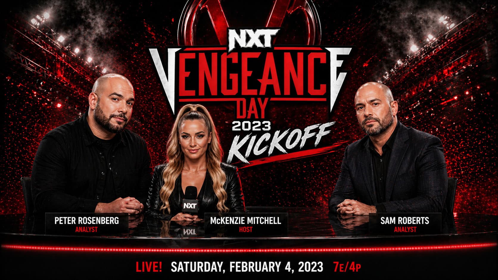 NXT Vengeance Day 2023 Kickoff backdrop